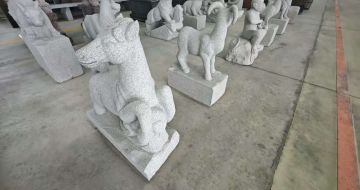 绵阳芝麻白雕刻 十二生肖 异形雕刻
