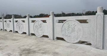 绵阳芝麻白河道栏杆 石材栏杆