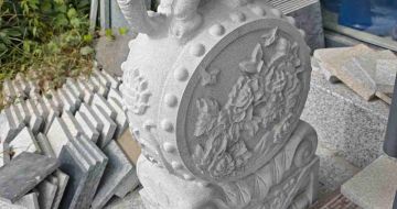 绵阳芝麻白抱鼓石 庭院抱鼓石