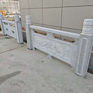 绵阳芝麻白河道栏杆 石材栏杆