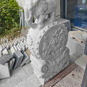 绵阳芝麻白抱鼓石 庭院抱鼓石