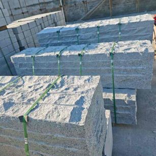 绵阳芝麻白自然面整石 坐凳