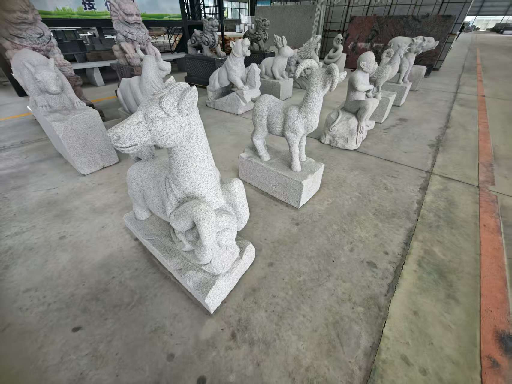 绵阳芝麻白雕刻 十二生肖 异形雕刻