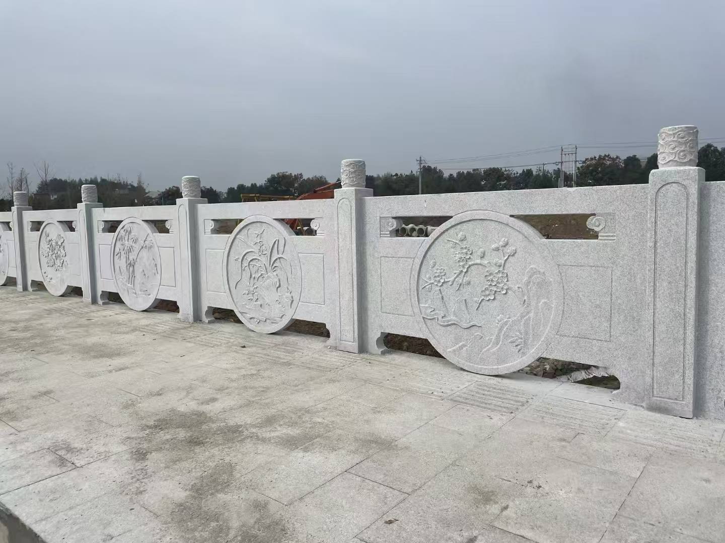 绵阳芝麻白河道栏杆 石材栏杆